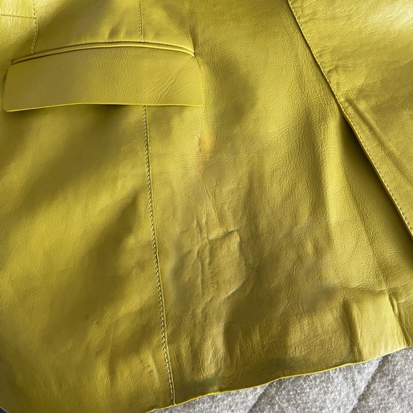 LAFAYETTE 148 Glazed Weightless Lambskin Royer Blazer In Green - Picture 9 of 9